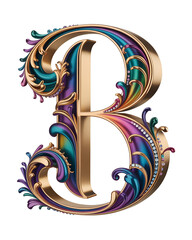 Luxury Decorative Letter B Ornamental Typography.