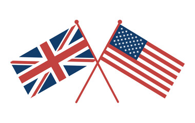 The united kingdom and united states flags crossed symbolizing international relations