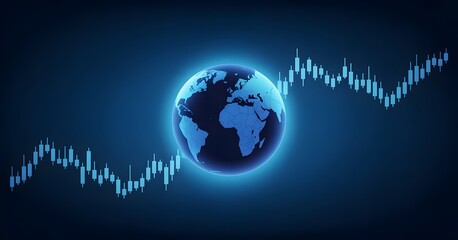 Global financial market trends and earth representation