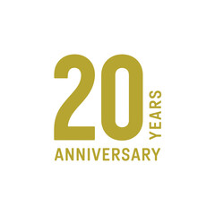 Celebrating two decades a golden 20 with years anniversary text displayed