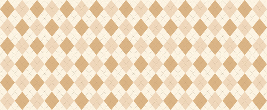 seamless beige argyle pattern nude brown rhombus repeated