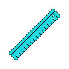 Ruler Flat design style measuring tool symbolizing precision ideal for pattern making and craft planning.