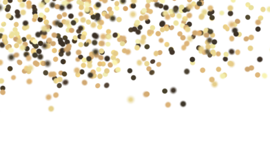 Abstract background of gold confetti falling on a white background, perfect for celebrations and fes