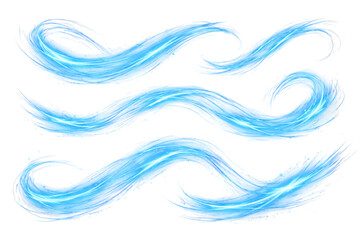 blue swirling paint brush strokes on white background transparent background