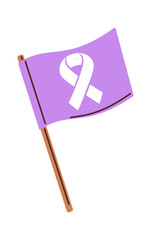 Cancer world day purple flag
