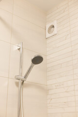Shower head in a shower. Bathroom ideas.