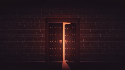 Dimly Lit Doorway with Open Entrance.