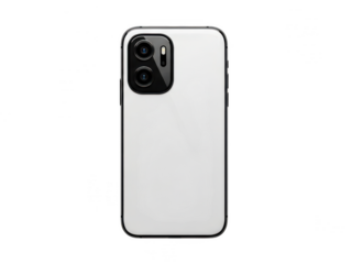 Sleek white smartphone with dual camera setup isolated on transparent background