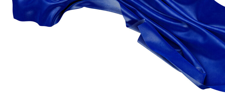 Stunning blue mesh fabric flowing against a clean white backdrop. Perfect for fashion, textiles, and design projects. Hi