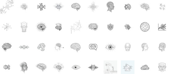 Fototapeta premium Artificial intelligence icons