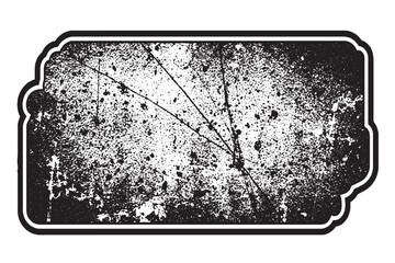 Grunge Distressed Vintage Label Frame with Abstract Black and White Texture