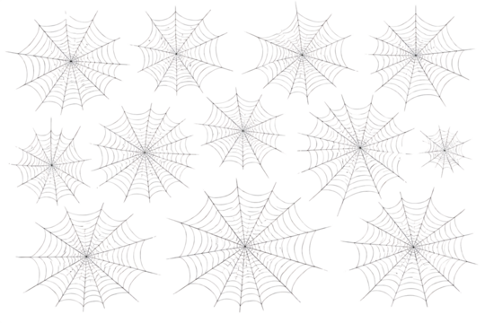 Spider webs collection on white background transparent background - Powered by Adobe
