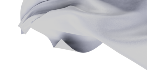 An artistic close-up of flowing white fabric, highlighting texture and form, creating a sense of peace and tranquility.
