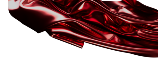 Abstract design of red, glossy fabric with flowing lines and light reflections. Ideal for backgrounds and design element
