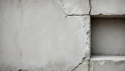 Raw Concrete Wall Texture with Uneven Edges and Hollow Space