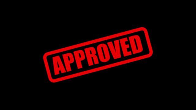 approved rubber stamp animation 4k resolution. "APPROVED" stamping rubber stamp animation background alpha channel included.4k animation video