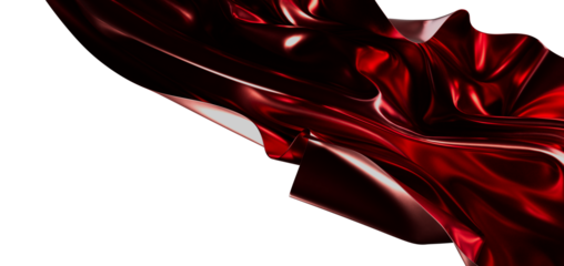 Abstract design of red silky fabric flowing with a white backdrop, perfect for artistic projects and elegant themes. Ide