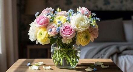 Elegant Floral Arrangement - A Symphony of Colors and Textures.