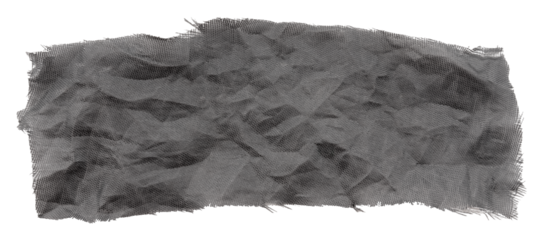 A piece of torn black fabric on a white background. Textile isolate