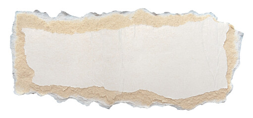 Naklejka premium Piece of torn cardboard on a white background. Torn cardboard isolate