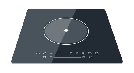 Modern electric induction cooktop with sleek design and intuitive digital control panel interface visible