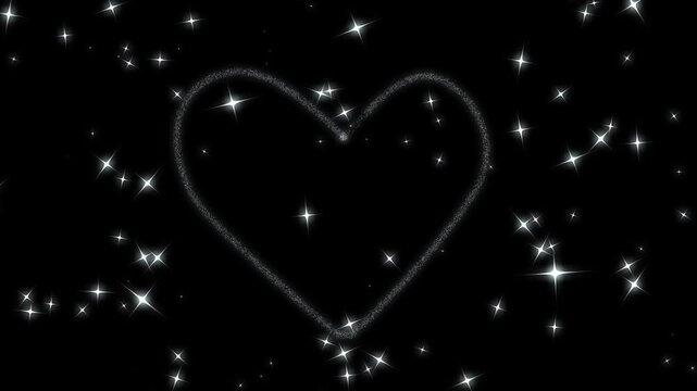 Magic love dust glow sparkle effect, fairy dust transition seamless loop, magic dust, pixie dust path, christmas stars isolated on a black screen, glitter stars particles background overlay.