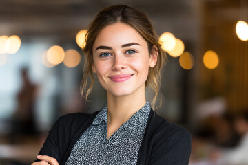 Happy Female Business Woman Working Manager At Work Confident 