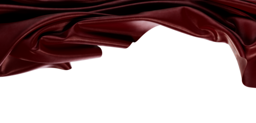Luxurious maroon fabric flowing, isolated on white. Perfect for backgrounds, fashion, design projects, creating depth an