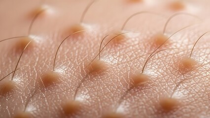Fototapeta premium Extreme Macro Shot of Human Skin Texture and Hair Follicles