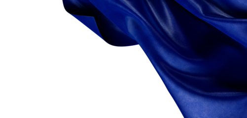 Close-up of flowing blue fabric with soft folds, creating an abstract and elegant texture.  Ideal for backgrounds or gra