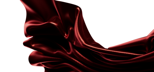 Elegant red satin fabric flowing with detailed texture. Perfect for fashion, design or luxurious the