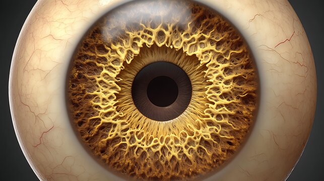 Human eye macro with visible eyelashes texture white background sharp focus, Realistic Photo