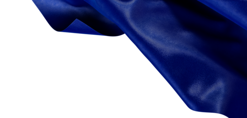 A stunning visual of royal blue fabric flowing, with a clean white background, perfect for design and backgrounds.