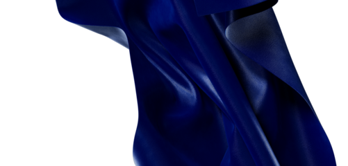 Abstract blue fabric background with flowing texture, ideal for design projects, textile concepts and elegant background