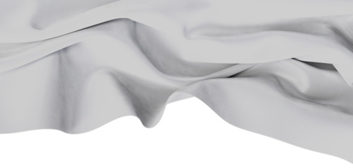 Abstract white fabric texture with gentle folds. Beautiful cloth waves, a design concept for elegance and softness.