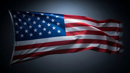 Fototapeta premium American flag waving in the wind, a symbol of freedom and patriotism