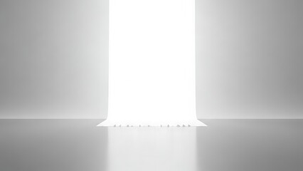 Minimal bright doorway with reflective floor and intense light.