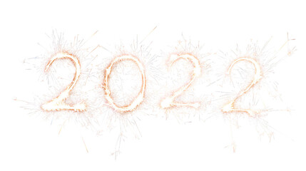 Sparkling 2022 numbers on black background for New Year's Eve