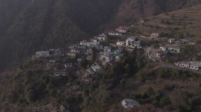 Village in the mountains,Mussoorie, Uttarakhand, India