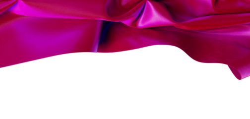 Elegant abstract of flowing pink fabric against a white backdrop, perfect for design and backgrounds, offering a sense o