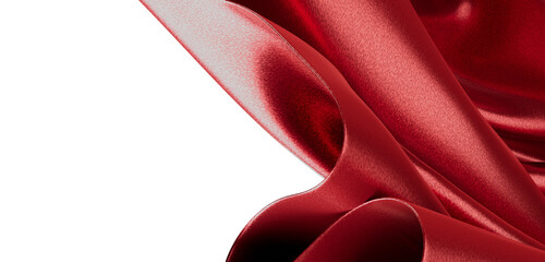 Luxurious red silk cloth billowing in the wind, perfect for fashion, weddings, or artistic projects. High-quality textur