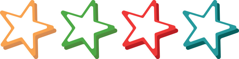 Modern Star Design Elements &ndash; Vector Star Symbols Perfect for UI, Branding, and Creative Template Usage