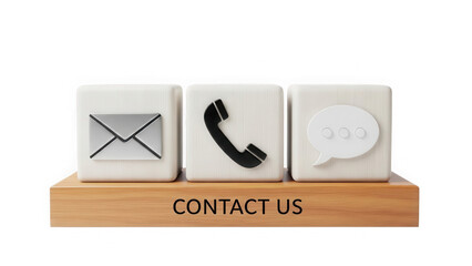 Contact us icons set with email, phone, and chat symbols isolated on transparent background