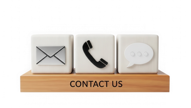 Contact us icons set with email, phone, and chat symbols isolated on transparent background - Powered by Adobe