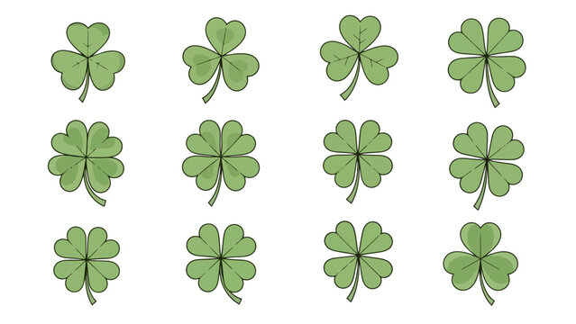 Clover icon collection. Saint Patrick's Day. vector eps 10