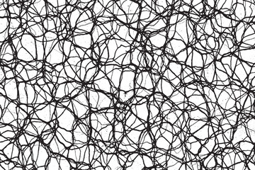 Abstract Dense Tangled Scribble Pattern and Grungy Hand-Drawn Mesh Illustration