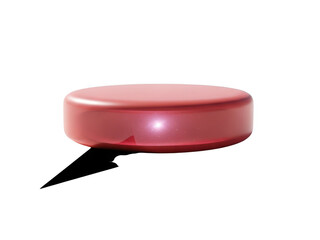 Red lipstick with black applicator on transparent background