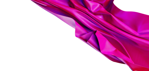 Abstract shot of beautiful pink material with shimmering effect and elegant folds in a studio setting. Evokes feelings o