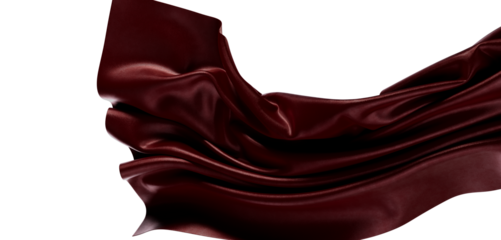 Elegant abstract burgundy fabric draped over a white backdrop, perfect for design and background use.