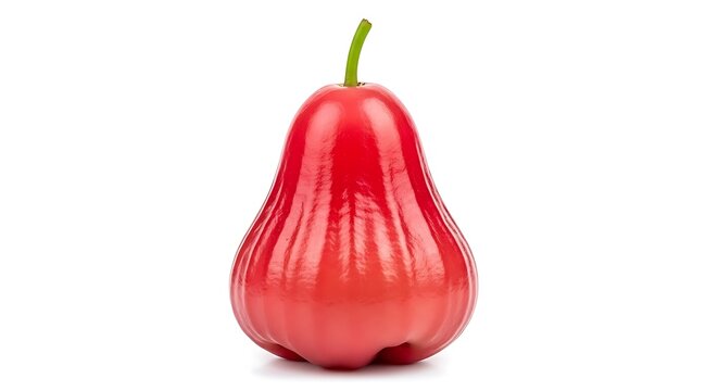 Fresh Red Rose Apple Isolated on White Background
